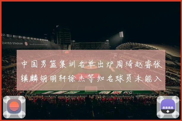 中国男篮集训名单出炉周琦赵睿张镇麟胡明轩徐杰等知名球员未能入选